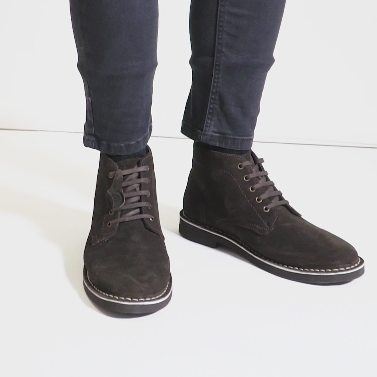Popps RANGER Mens Desert Boots Dark Brown