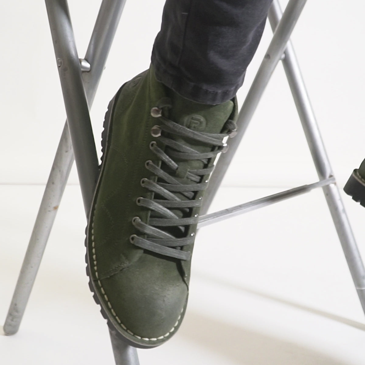 Popps 1961 MOD Mens Suede Monkey Boots Green