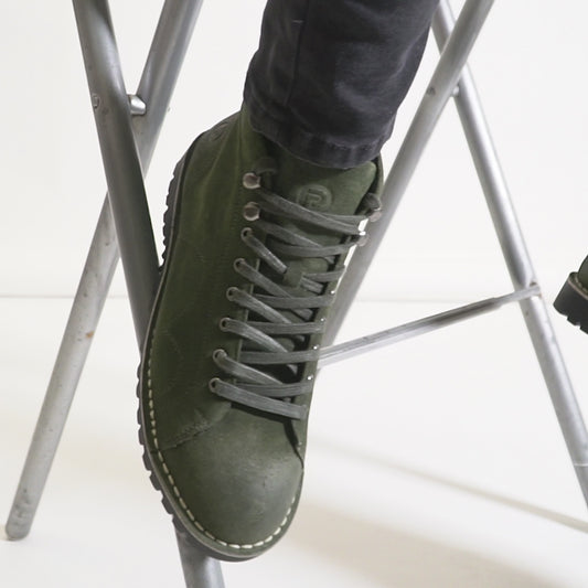 Popps 1961 MOD Mens Suede Boots Green