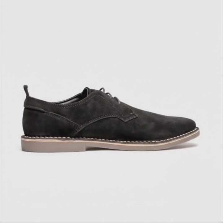 Popps JONAS Mens Suede Desert Shoes Black
