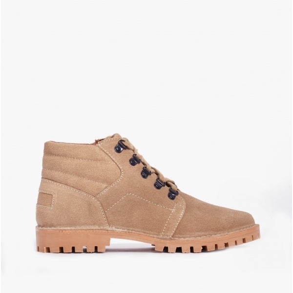 Roamers Mens 5 Eyelet D Ring Desert Boots in Taupe, side view
