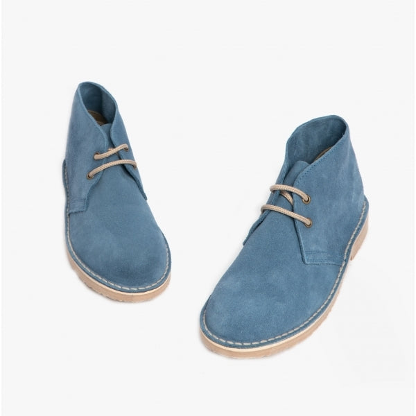 Roamers MACIE Womens Desert Boots in Blue, pair seen from above