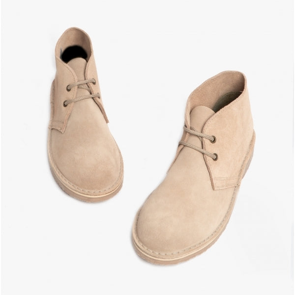 Roamers MACIE Womens Desert Boots in Taupe, pair seen from above